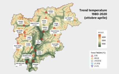 Trend temperature Trentino-Alto Adige 1980-2020