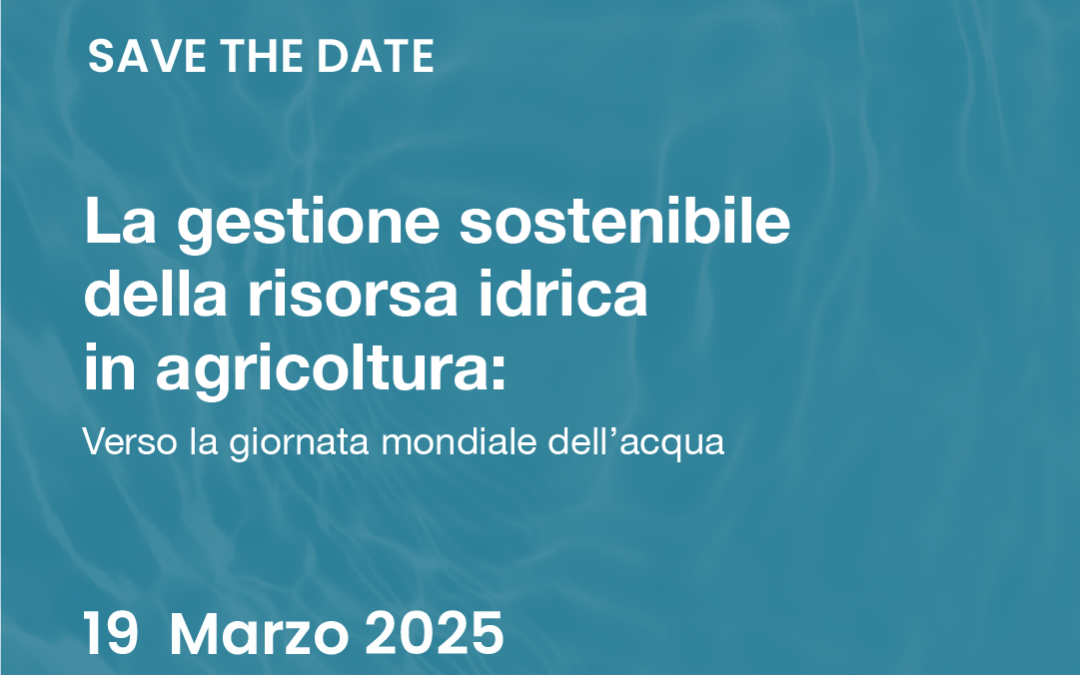 Verso la Giornata mondiale dell’Acqua Giornata di studio sulla gestione sostenibile della risorsa idrica in agricoltura